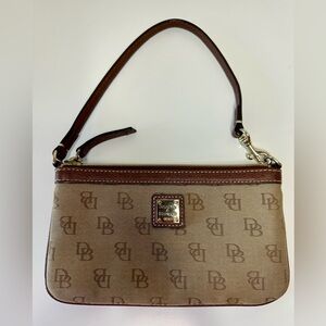 Dooney & Bourke Tan and Brown Wristlet